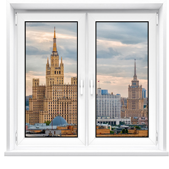 Двухстворчатое пластиковое окно